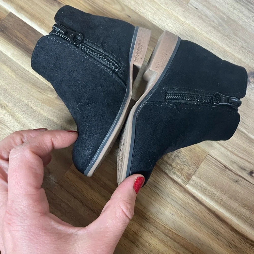 Cat and jack black toddler ankle‎ boots girls size 7